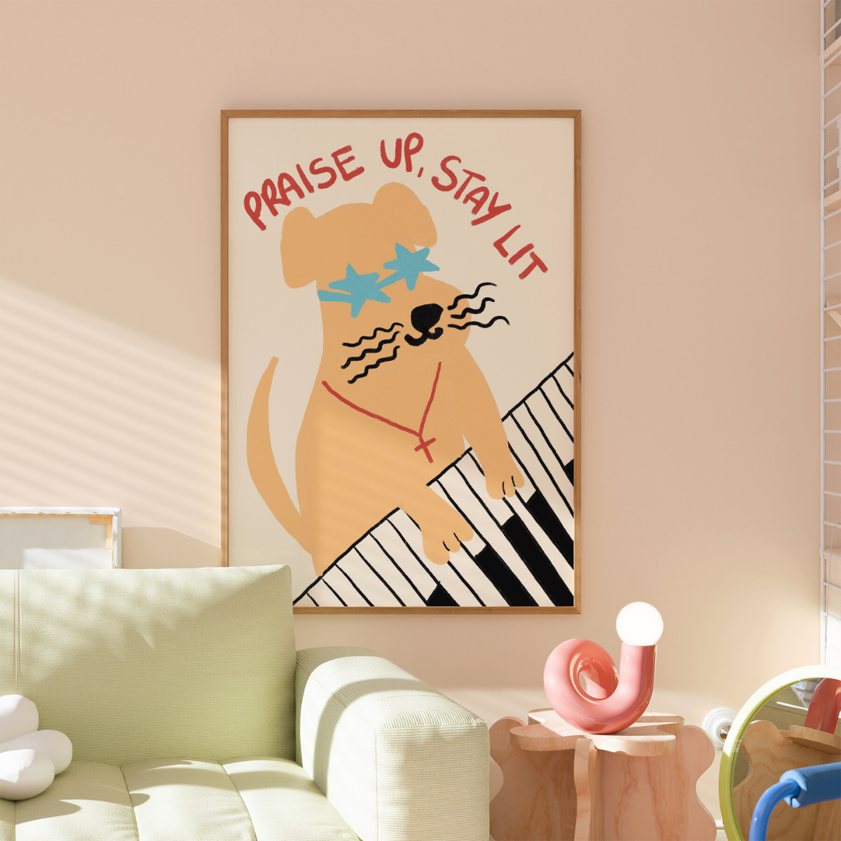 Stampa Praise Up Stay Lit – Divertente arte cristiana