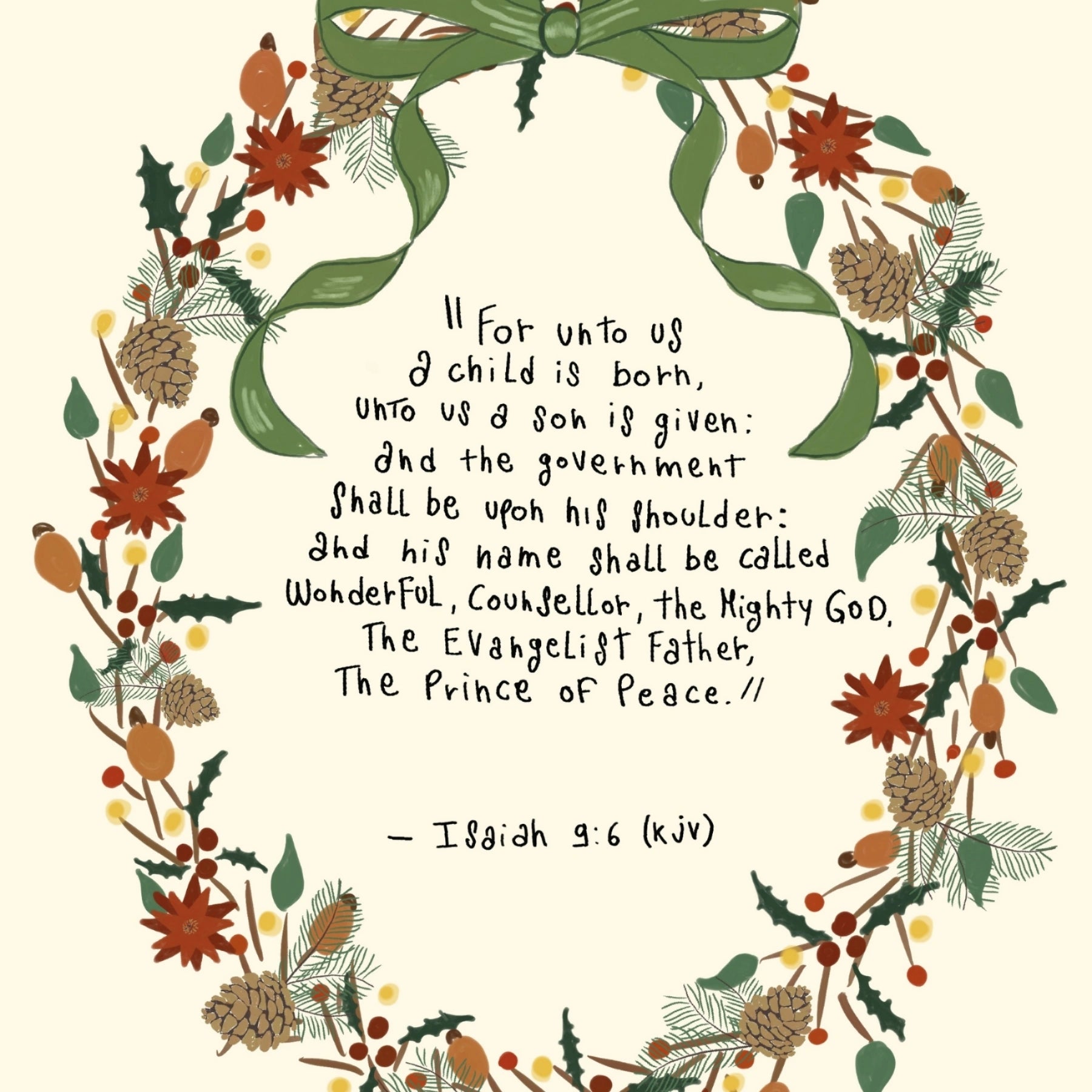 Elegant Bible Verse Holiday Print