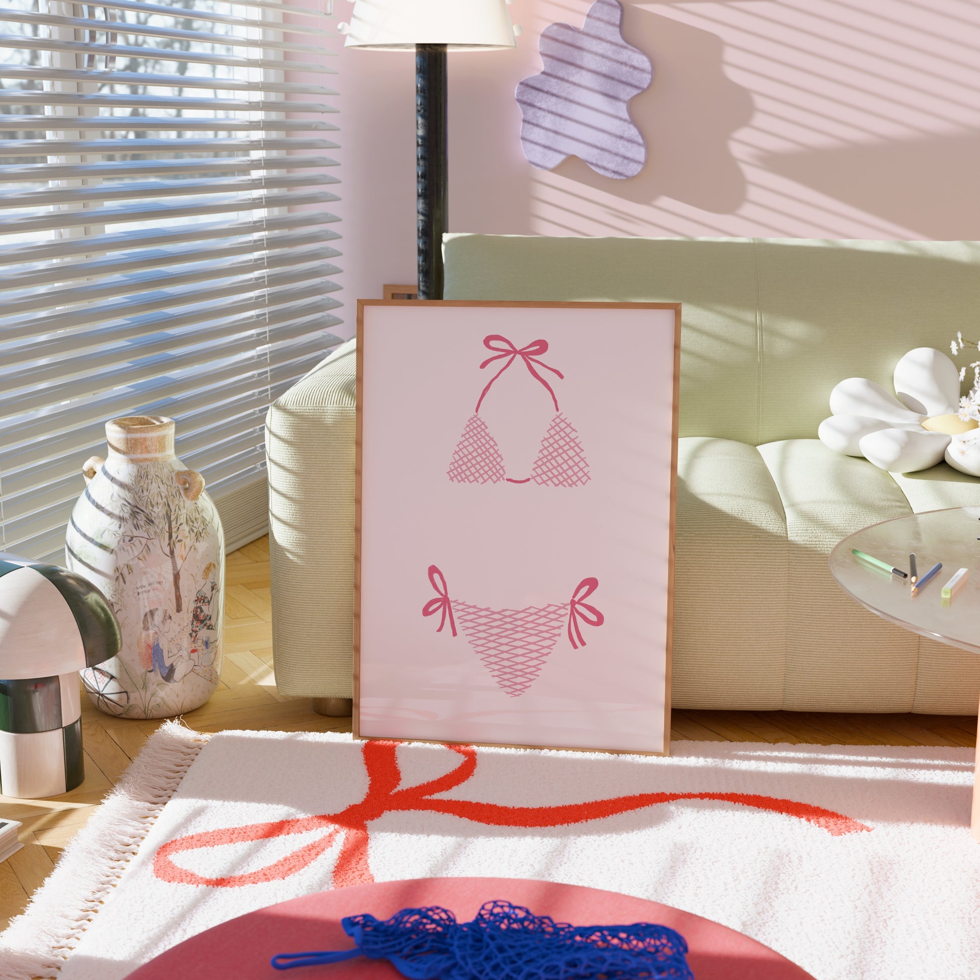 Pink Bikini Wall Art – Fun Summer Poster