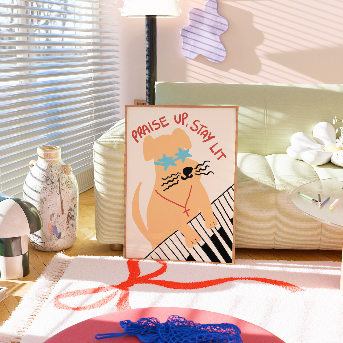 Stampa Praise Up Stay Lit – Divertente arte cristiana