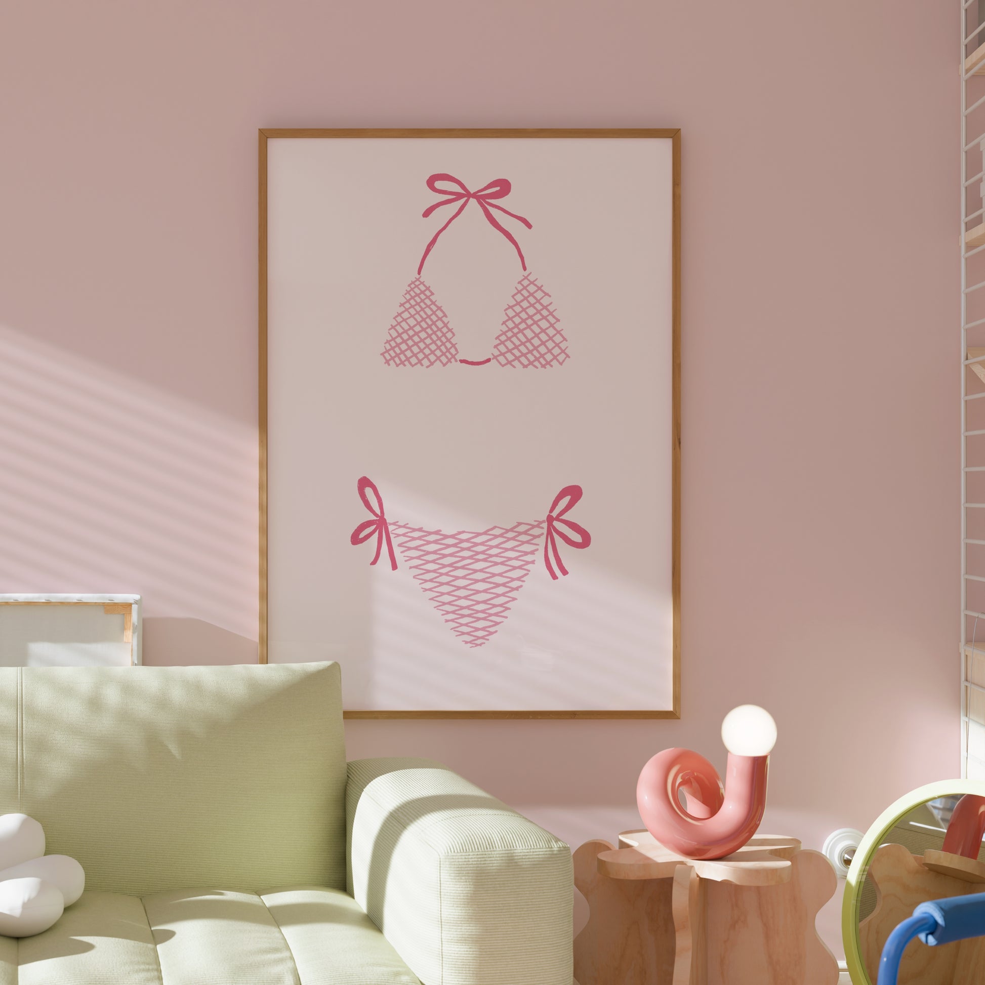 Pink Bikini Wall Art – Fun Summer Poster