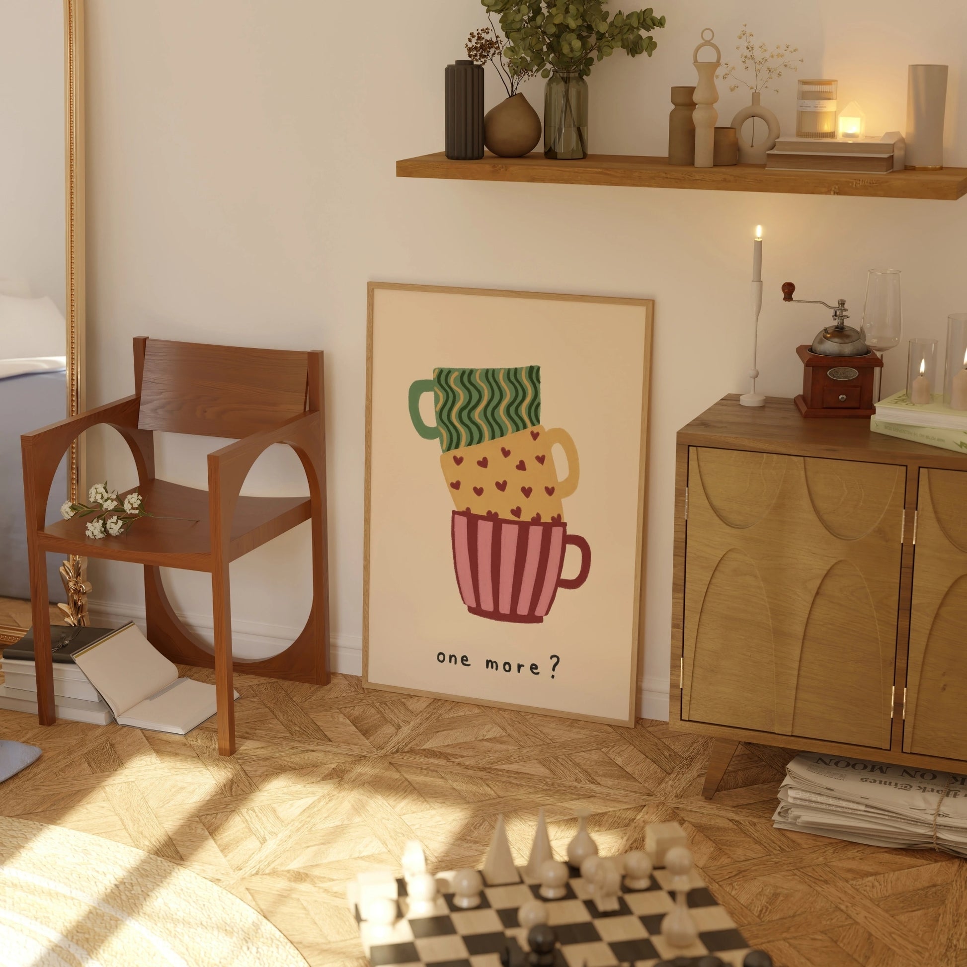 Colorful Retro Cup Poster