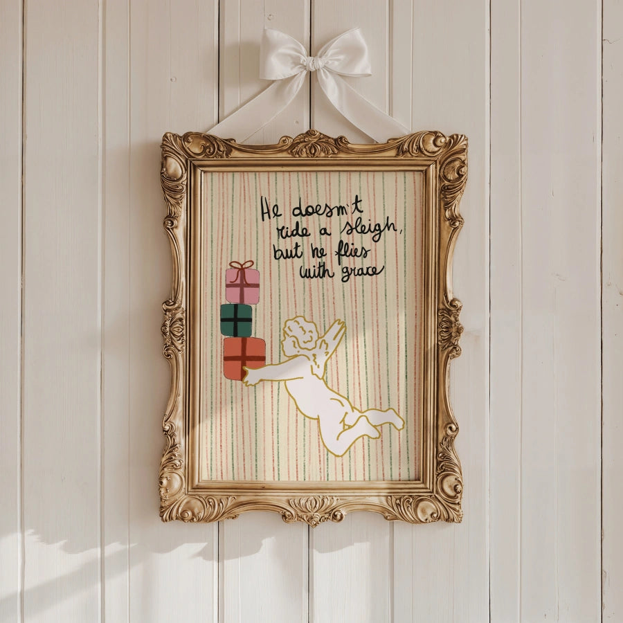 Weihnachtsengel-Wandbild – Anmutiges Weihnachtszitat-Poster