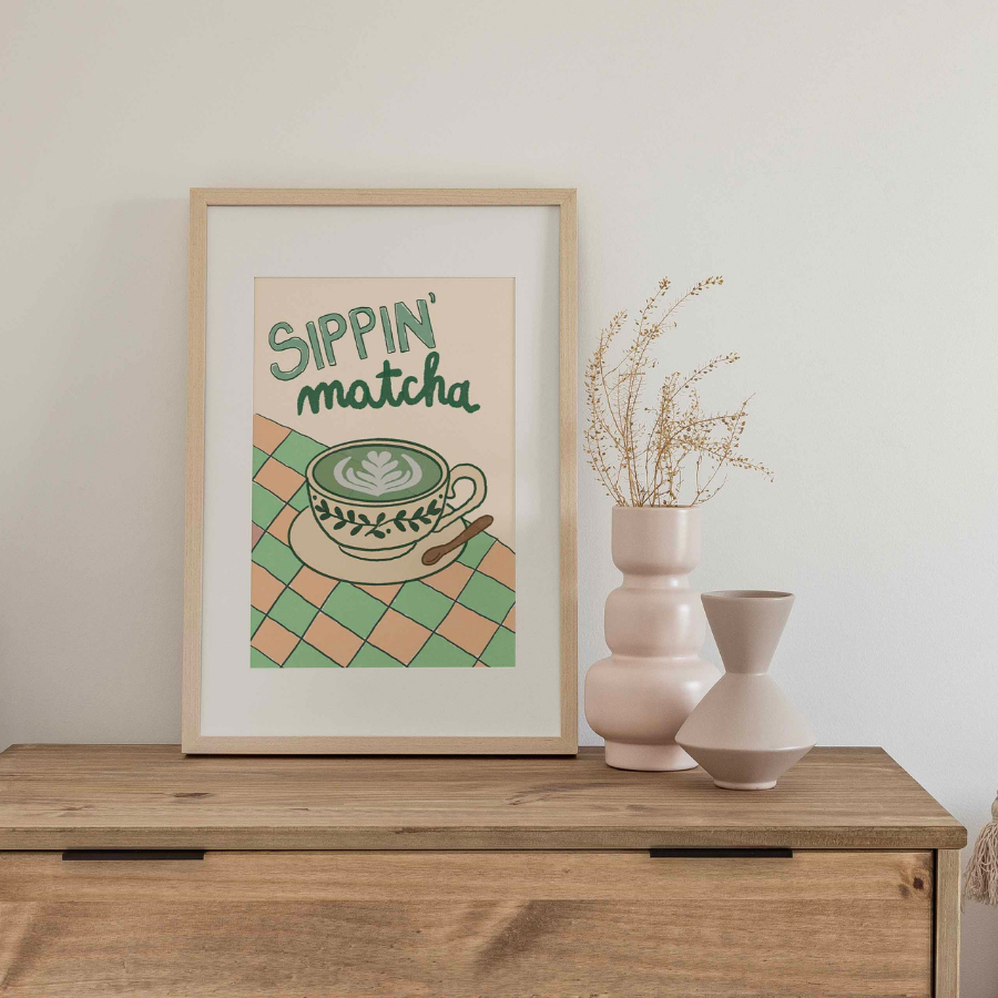 Matcha Wall Art – Decorazione accogliente per la cucina