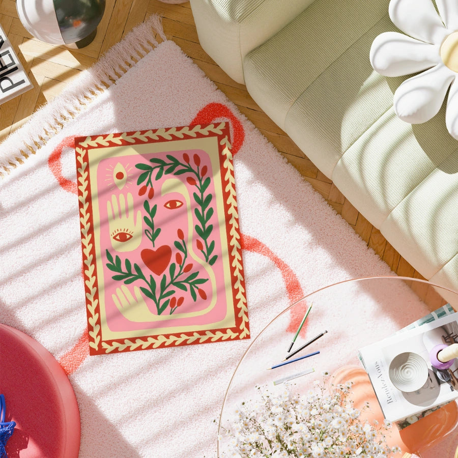 Arte murale Boho con simboli sacri - Stampa estetica bohémien 