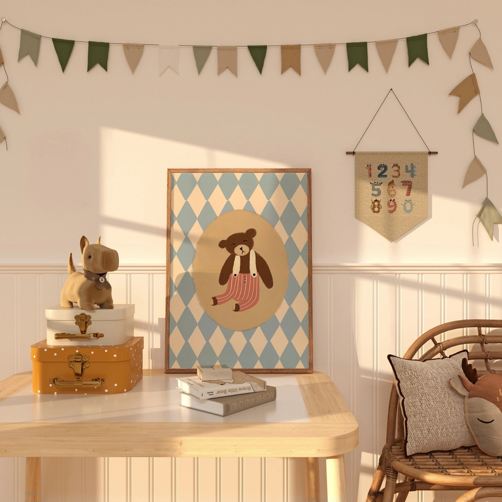 Vintage Teddy Bear Nursery Print