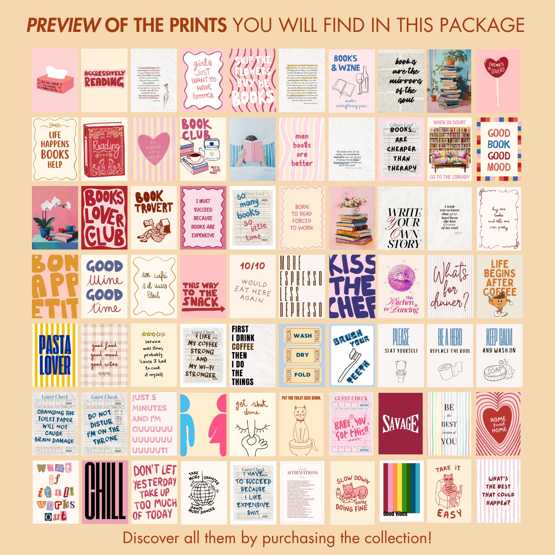 Handmade Quote Decor, over 200 prints