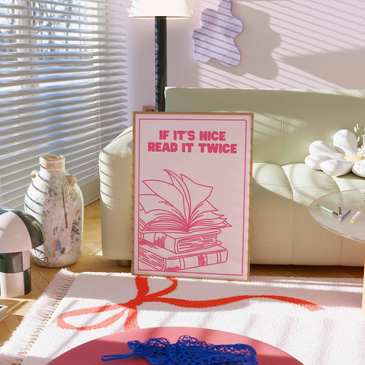 Read It Twice – Bookish Pink Print