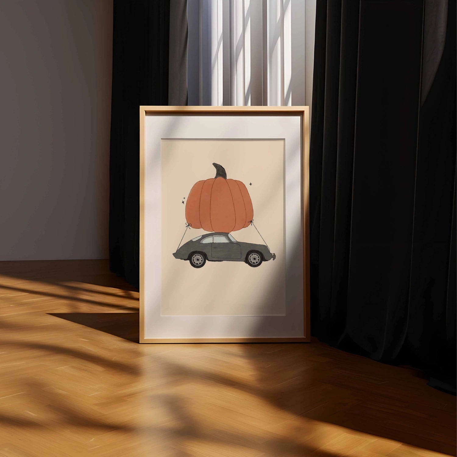 Pumpkin Car Wall Art – Halloween Print