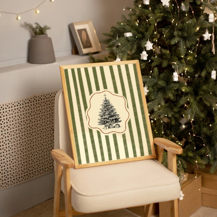 Vintage Christmas Tree Wall Art