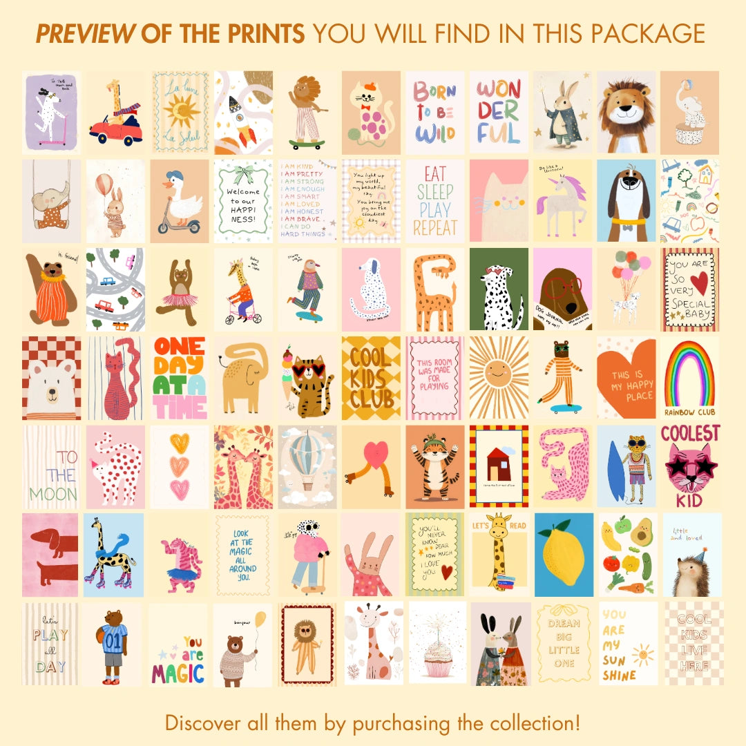 Handmade Whole Nursery Decor, over 1100 prints.