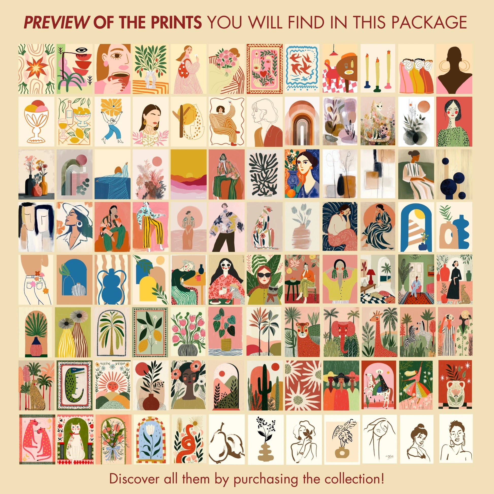 Bohemien fatto a mano, oltre 130 stampe