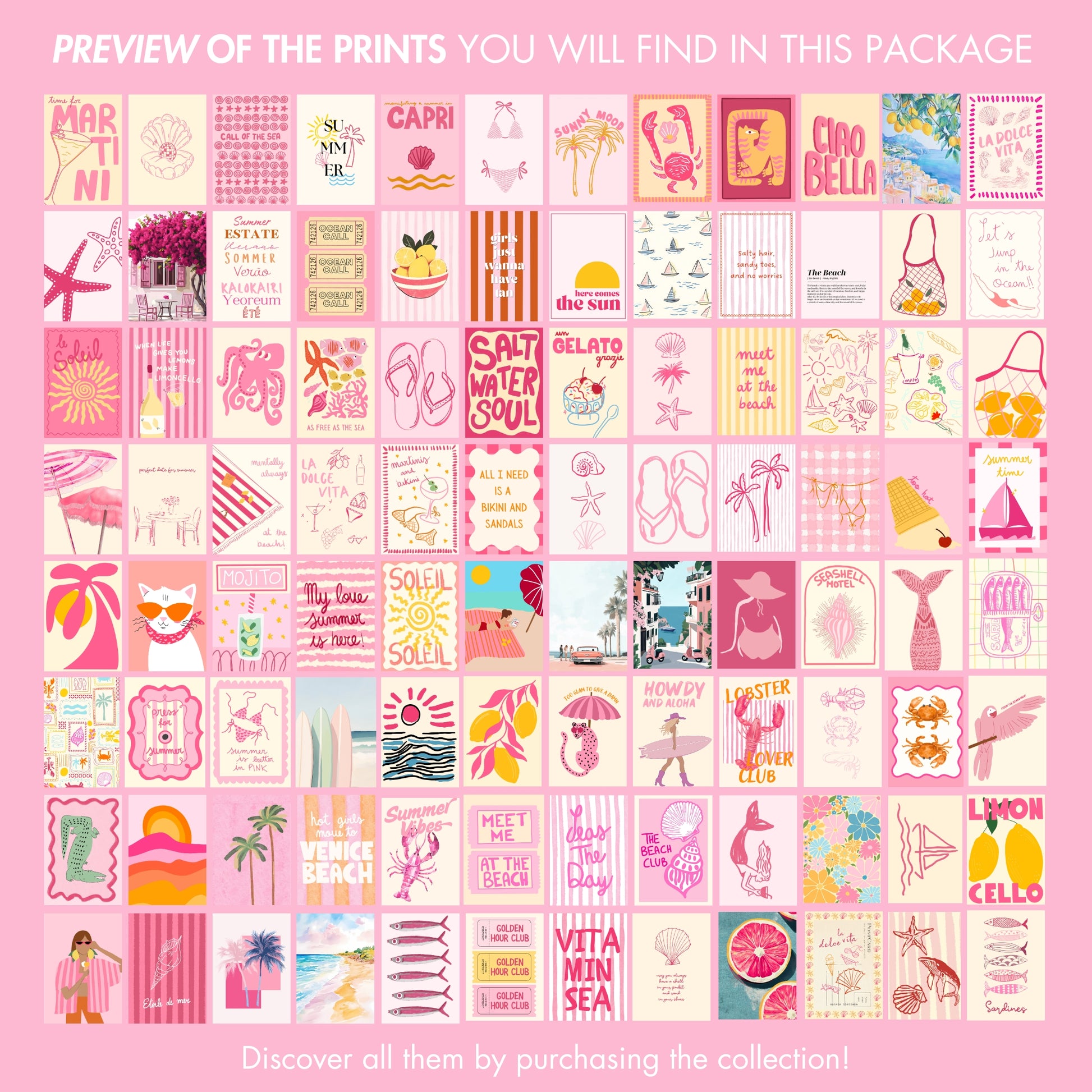 Handmade Pink Coastal Decor, over 130 prints