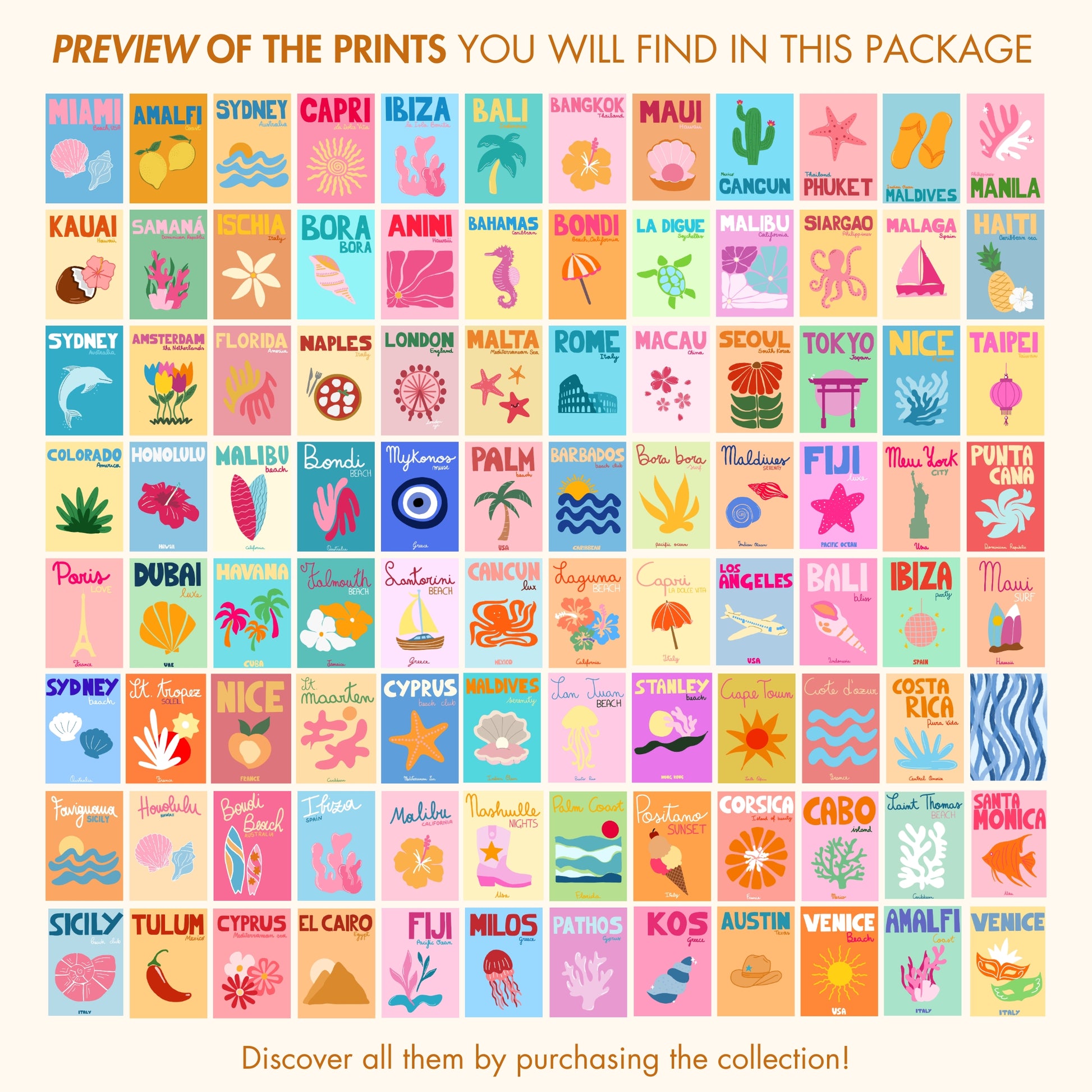 Preppy Travel, oltre 100 stampe