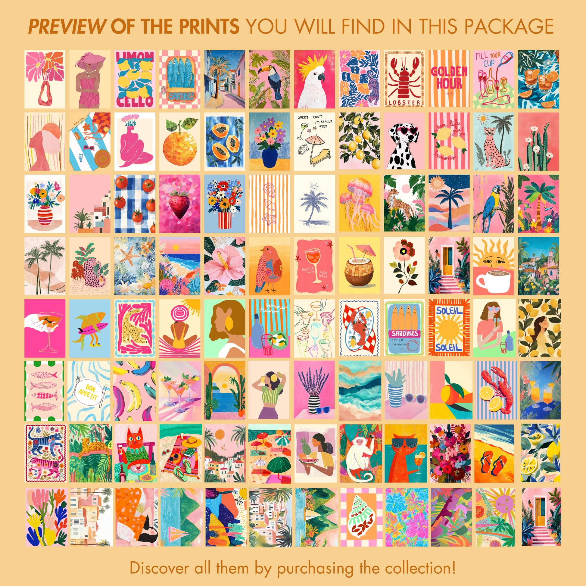 Handmade Maximalist Coastal Decor, over 160 prints